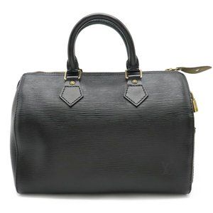 LOUIS VUITTON Louis Vuitton Epi Speedy 25 Handbag Boston Bag Leather Noir Bla...